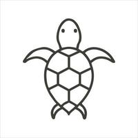 Minimal simple turtle outline vector art of tortoise.