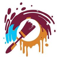 Brush vector logo illustration. Isolated colorful paint icon