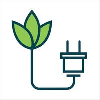 Green energy, renewable, green electricity plant logo icon