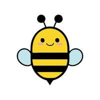 Adorable cute baby bee illustration, kawaii vector drawing style.