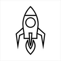 Pictogram of rocket, spaceship minimal line vector icon illustration.