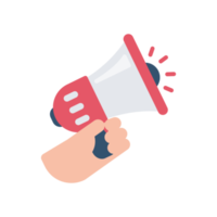 megaphone. A megaphone that shouts loudly alerts you of special discount news. png