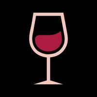 Wine glass flat design, modern logo. vector