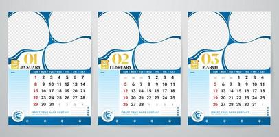 vector illustration of 2023 Calendar templates concepts thirds months set for office planner, Corporate design planner template. event calendar concepts, minimal project catalogue, Ready to printing
