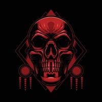 Red Skull with a Geometry Background vector