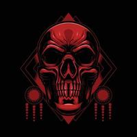 Red Skull with a Geometry Background vector