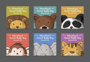 Hand Drawing International Animal Rights Day Banner vector