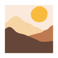 fondo de paisaje de montaña superpuesto con el sol decoración png