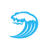 icono de línea de onda de agua azul en el mar png