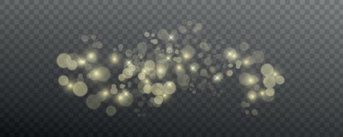 Blurred light sparkle elements. Glitters isolated on transparent background. vector