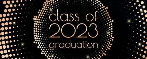 Class of 2023 graduation text design for cards, invitations or banner vector