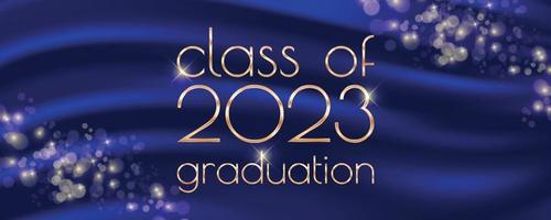 Class of 2023 graduation text design for cards, invitations or banner vector