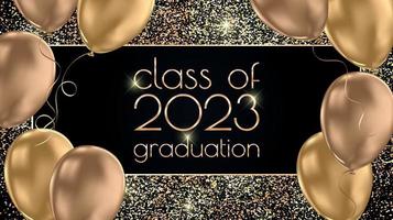 Class of 2023 graduation text design for cards, invitations or banner vector