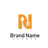 n logo eat restaurant design symbol vector