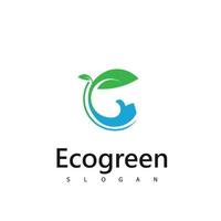 ecogreen logo nature symbol design vector