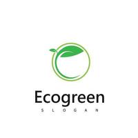 ecogreen logo nature symbol design vector