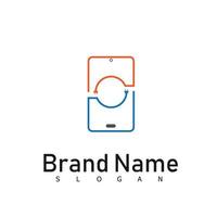 Mobile phone logo design symbol technology vector
