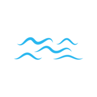 blauw watergolflijnpictogram in de zee png