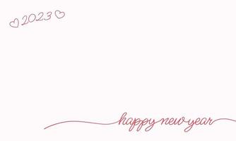 Romantic 2023 happy new year card design vector