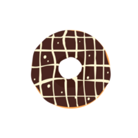 Donut Circle Donuts com furos coloridos cobertos com um delicioso chocolate. png