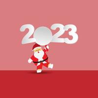 Design template happy new year 2023 and merry christmas vector