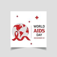 Aids day social media post design template vector