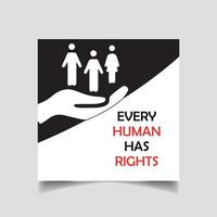 Human rights day social media post design template vector