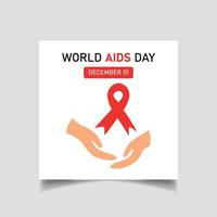 Aids day social media post design template vector