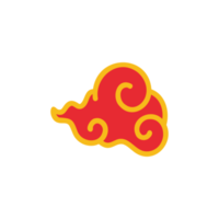chinese red cloud element for decorating the Chinese New Year png