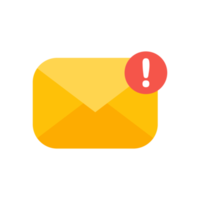 enveloppe jaune. le concept de communication et de notification par e-mail via des canaux en ligne. png