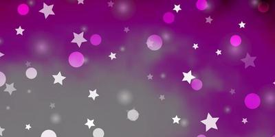 Light Pink vector background with circles, stars.