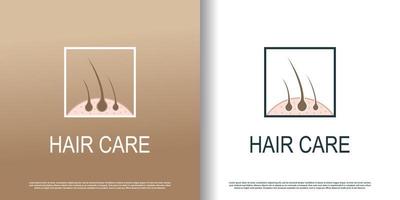 icono de logotipo de cuidado del cabello con vector premium de concepto creativo
