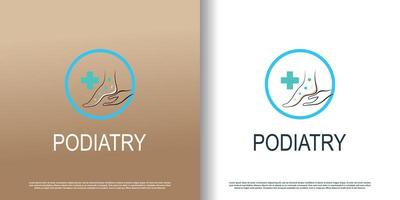 podiatry logo icon with creative concept design premium vector