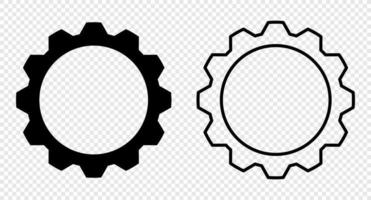 Gear icons. Black gear wheel icons. Gear setting vector icon set. Isolated black gears mechanism and cogwheel. Vector illustration