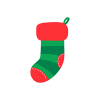 Weihnachtssocken. rote und grüne Socken mit verschiedenen Mustern für die Weihnachtsdekoration. png