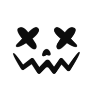 Scary Ghost Horror Face Silhouette For Carving On Halloween Pumpkin png