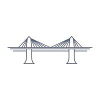 Bridge line vector icon - suspension bridge simple pictogram in linear style on white background. Vector illustration.