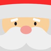 Greeting card with Santa Claus big head face. Merry Christmas background. Vector illustration