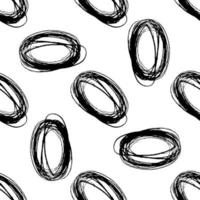 Seamless Pattern with hand drawn black scribble Smear. Abstract grunge texture. Vector illustration