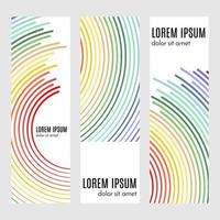 Set of abstract vertical header banners with curved lines and place for text. Colorful backgrounds for web design. Vector illustration