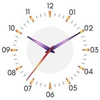 Vector illustration of mechanical clock. Clock face on white background.