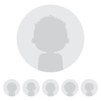 Set of web user avatars. Anonymous person silhouette. Social profile icon. Vector illustration.