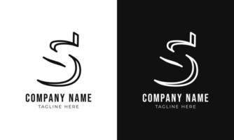Initial letter s monogram logo design template. Creative outline s typography and black colors. vector