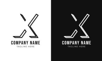 Initial letter x monogram logo design template. Creative outline x typography and black colors. vector