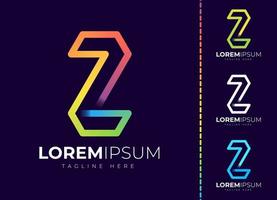 Letter z logo colorful gradient design template vector