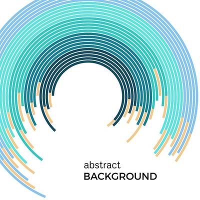 Abstract background with bright rainbow colorful lines. Colored circles with place for your text on a white background.