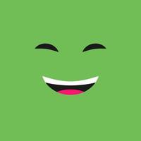 Laughing face with emotions of joy on color background. Vector illustration