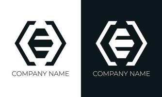 Initial letter e logo vector design template. Creative modern trendy e typography and black colors.