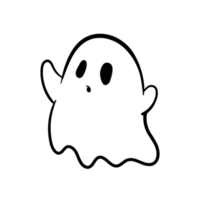 un fantasma malvado blanco de dibujos animados que se divierte acechando a la gente en Halloween. png