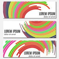 Set of colorful abstract header banners with curved lines and place for text. Vector backgrounds for web design.